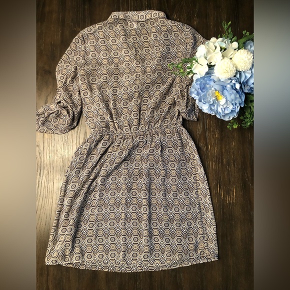 Geometry Print Gray Mini Dress - Picture 4 of 7